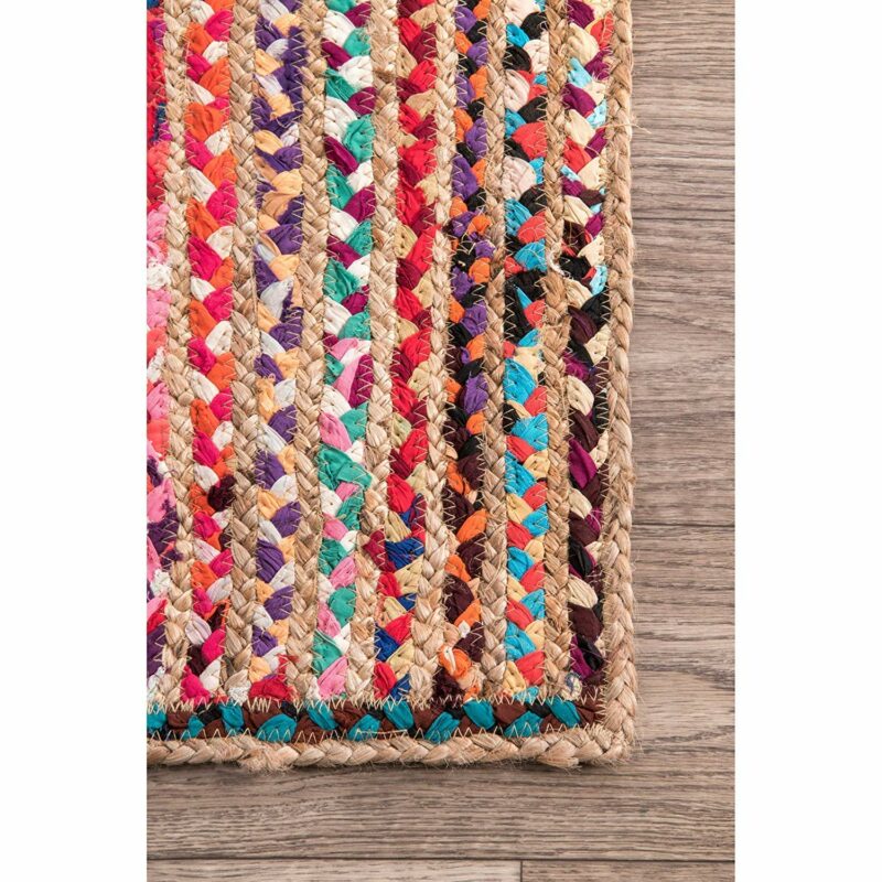 Chindi With Jute Handmade Braided Area Rugs|Runner for Bedside, Hallway or Kitchen| Avioni- Premium Collection-56×140 cm