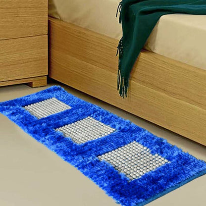 Buy Bed Side Runner /Shaggy Rugs(56 X 140 ) In Blue By Avioni