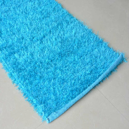 Avioni Handloom Aqua Bedside Runners in Soft Fur – 56 cm x 139 cm (~ 22 x 55 inches)