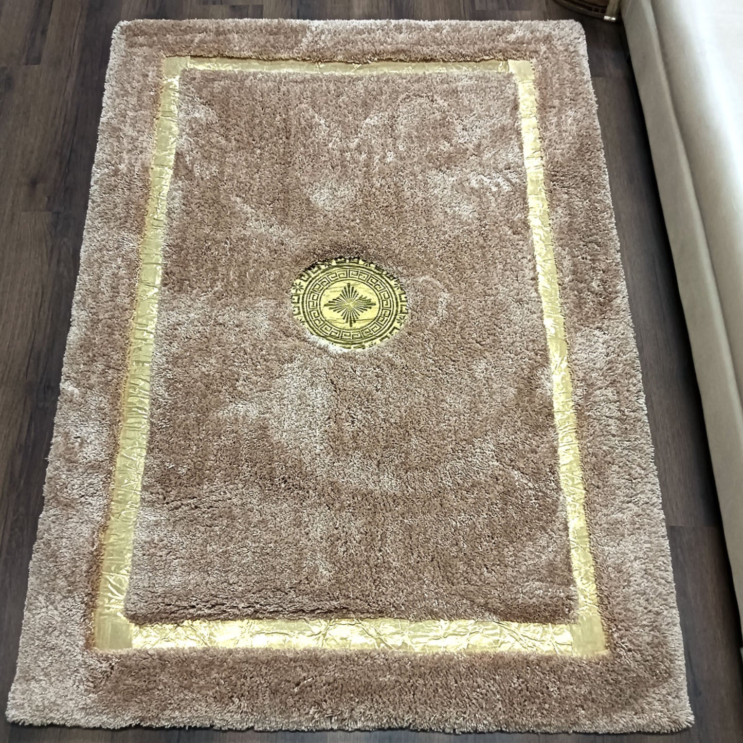 Avioni Divine Collection | Luxury Golden Touch With Beige/Brown Soft And Plush Handmade Living Room Rugs | Different Sizes | Carpet for Living Room