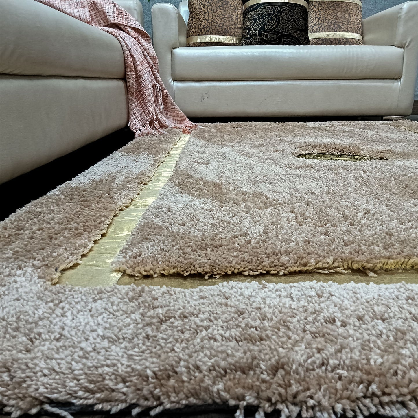 Avioni Divine Collection | Luxury Golden Touch With Beige/Brown Soft And Plush Handmade Living Room Rugs | Different Sizes | Carpet for Living Room