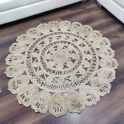 Avioni Home Contemporary Collection- Eco-friendly Jute Handmade Braided Area Rug -Beautiful Intricate Design 120cms