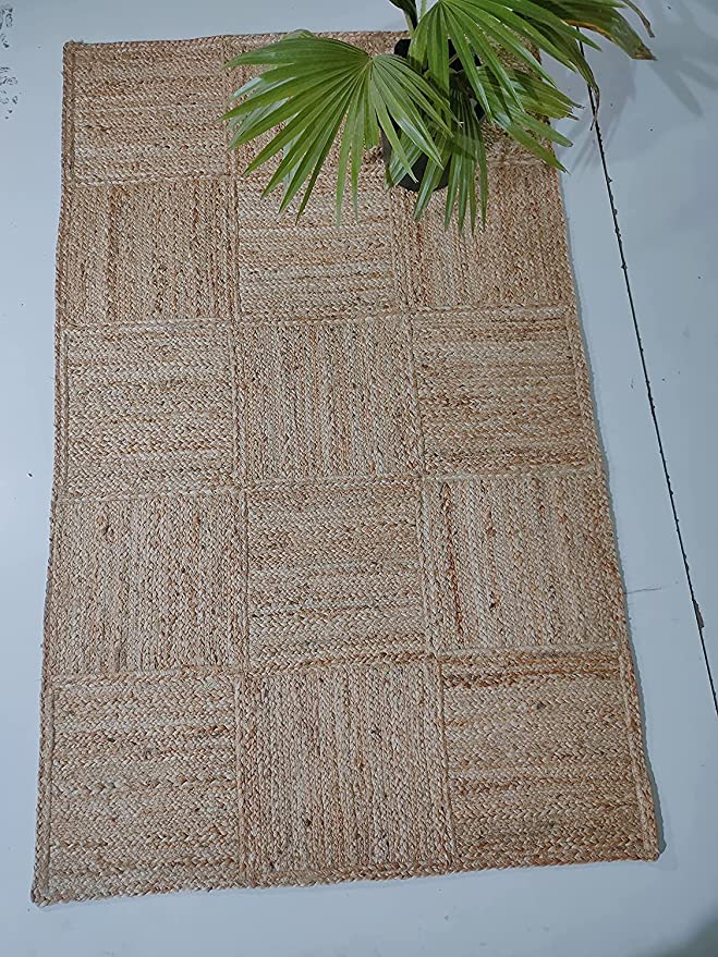 Jute (Natural) Handmade Braided Rugs | Natural Cross Area Rug | Avioni- Premium Collection