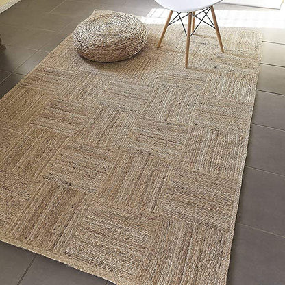 Jute (Natural) Handmade Braided Rugs | Natural Cross Area Rug | Avioni- Premium Collection