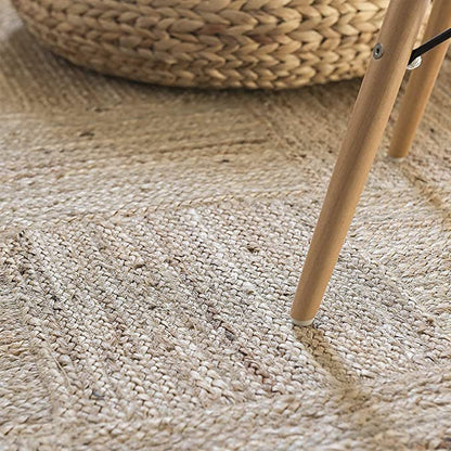 Jute (Natural) Handmade Braided Rugs | Natural Cross Area Rug | Avioni- Premium Collection