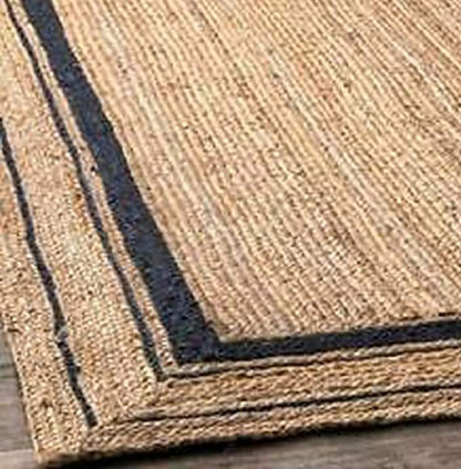 Jute (Natural and Dyed Jute) Handmade Braided Rugs | Natural & Black Jute Area Rug | Avioni- Premium Collection