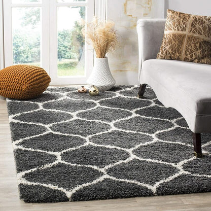 Avioni Atlas Collection- Micro Dark Gray Moroccon Design Carpet -Different Sizes