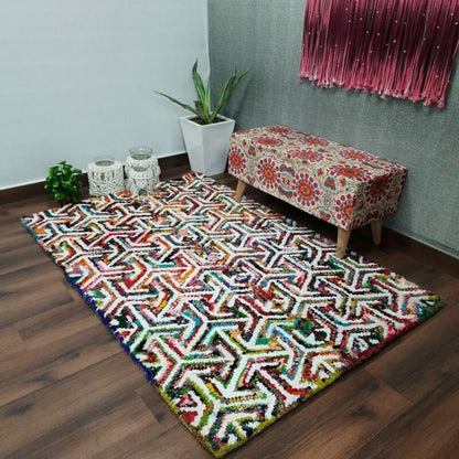 Chindi Carpet – Multicolour Cotton Carpet – 120cm x 180cm (~4×6 Feet)- Avioni