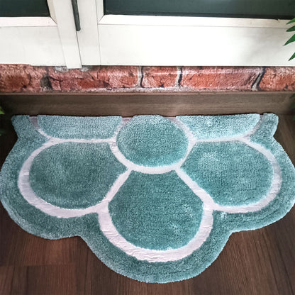 Avioni Divine Collection | Luxury Golden/Silver Touch Tufted Rug In Beautiful Flower Soft And Plush Handmade Door Mats | Pooja Mats | BathMats | Different Sizes