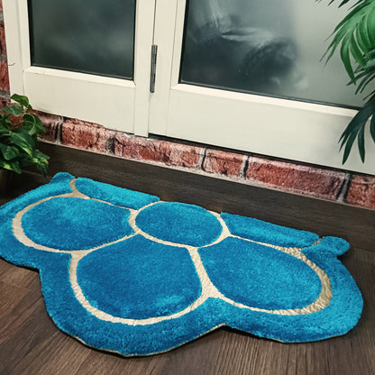 Avioni Divine Collection | Luxury Golden/Silver Touch Tufted Rug In Beautiful Flower Soft And Plush Handmade Door Mats | Pooja Mats | BathMats | Different Sizes