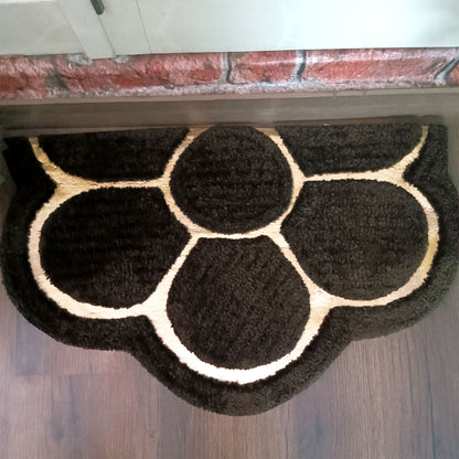 Avioni Divine Collection | Luxury Golden/Silver Touch Tufted Rug In Beautiful Flower Soft And Plush Handmade Door Mats | Pooja Mats | BathMats | Different Sizes