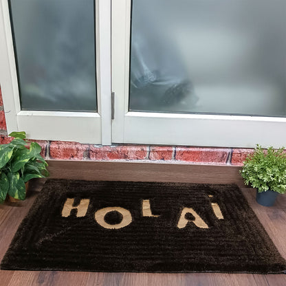 Avioni Divine Collection | Luxury Golden Touch Tufted Rug In "HOLA" (Spanish Greeting) Soft And Plush Handmade Door Mats | Pooja Mats | BathMats | Different Sizes