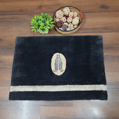 Avioni Divine Collection | Luxury Golden/Silver Touch Tufted Rug In Beautiful-Nameste Soft And Plush Handmade Door Mats | Pooja Mats | BathMats | Different Sizes