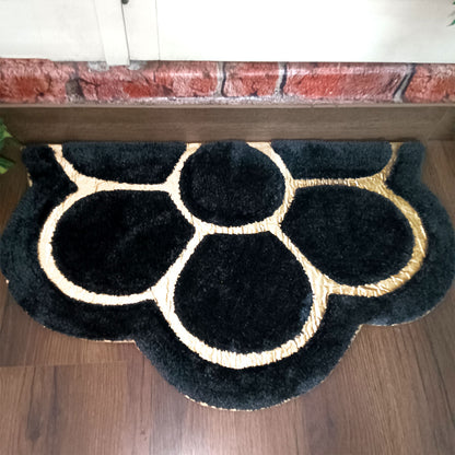 Avioni Divine Collection | Luxury Golden/Silver Touch Tufted Rug In Beautiful Flower Soft And Plush Handmade Door Mats | Pooja Mats | BathMats | Different Sizes