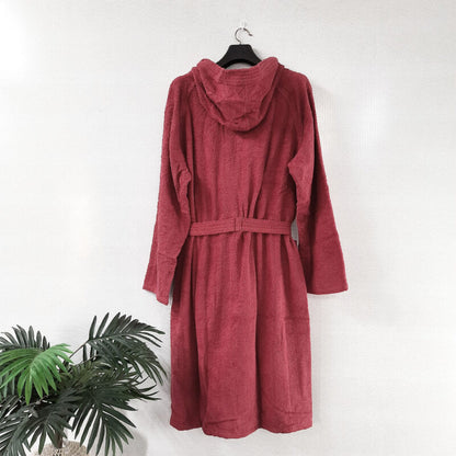 Price Drop | Avioni Classic Luxury Terry Hooded Bathrobes – Hotel and Spa Quality Robes Made with 100% terry cotton -Red