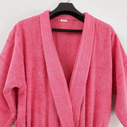 Loomkart Very Fine Export Quality Bath Robes in Pink Without Hood in Avioni Zip-Packing Unisex