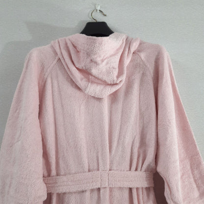 Loomkart Very Fine Export Quality Bath Robes in Pink With Hood in Avioni Zip-Packing Unisex