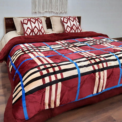 Winter Value Deal | Buy Quilt |Double Bed | Quilt( Rajai) For Winters| Microfiber Filling |Red Modern | Avioni