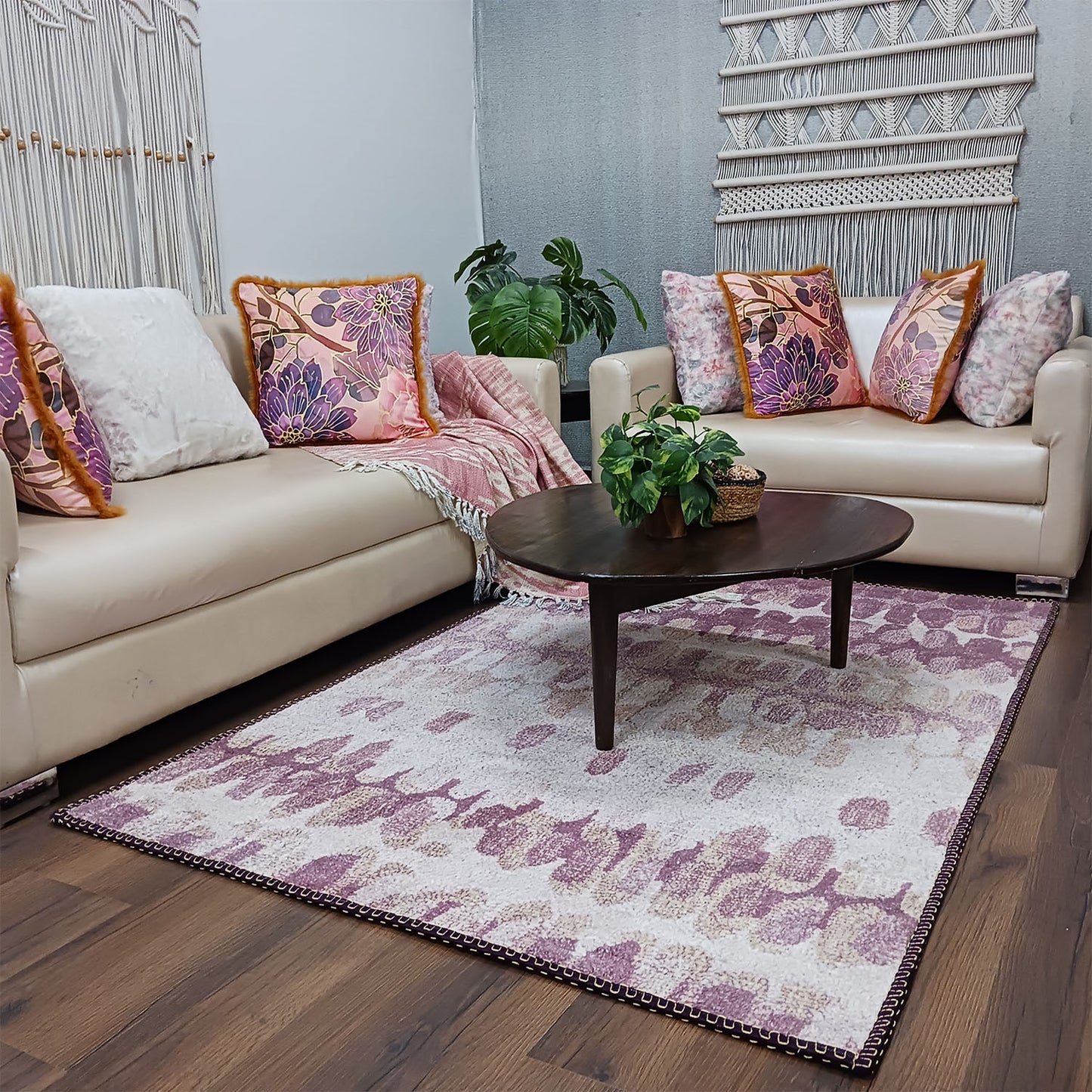 Avioni Faux Silk Carpet for Your Living Room | Modern Design | Durable and Washable | BerryBliss Collection