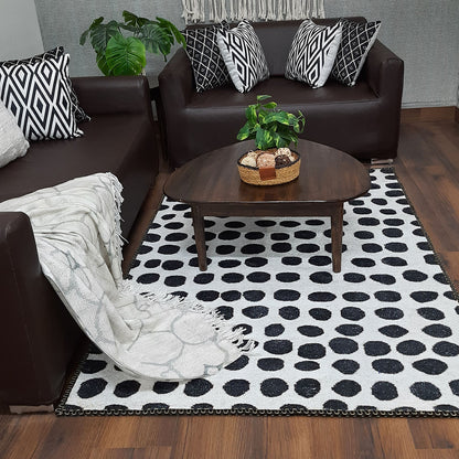 Avioni Faux Silk Carpet for a Stylish and Modern Living Room Monochrome theme | Durable and Washable