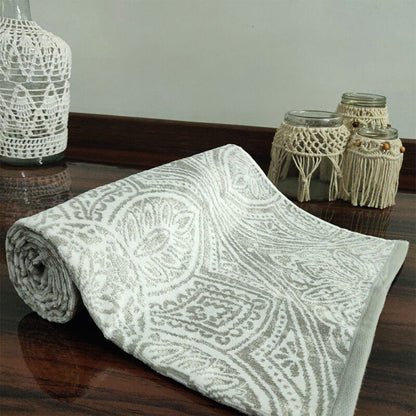 Avioni 100% Cotton Premium & Luxury Soft Linen Bath Towels in White Silver Finish