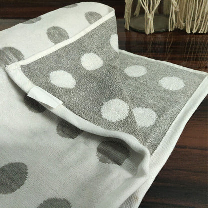 Avioni 100% Cotton Premium & Luxury Soft Linen Bath Towels in White Silver Polka Dot Finish