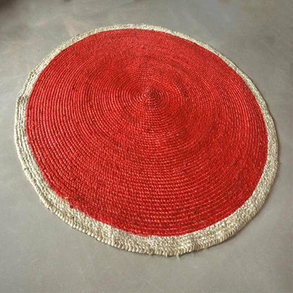 Jute Mat – Braided Area Rugs – Rug In Eclectic Red – Handmade -Avioni Premium Eco Collection