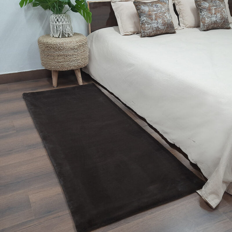 Loomkart – Avioni Ultra Soft Dark Brown Cozy Faux Fluffy Fur Carpet for Bedroom/Hallway/Pooja Room-Easily Hand Washable- 60X150cm