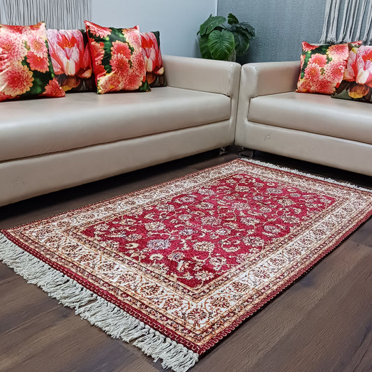 Silk Carpet Persian Design Collection Red – Living Room Rug - Avioni Home