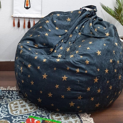 BIGMO Magic Stars Pattern Bean Bags XXL Velvet Very Luxurious Soft Touch and Easy to Wash – Separate Inner – With Beans