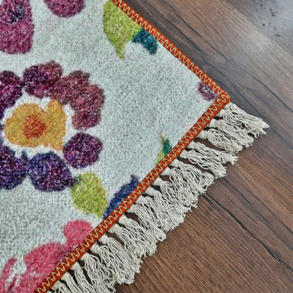 Faux Silk Carpet Beautiful Floral Design – Living Room Rug – Avioni