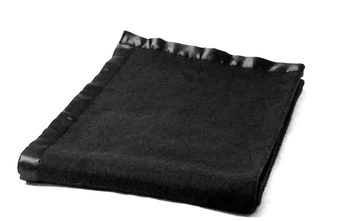 Blankets for Winter Wool Black With Ultra Satin On Borders set o Loomkart