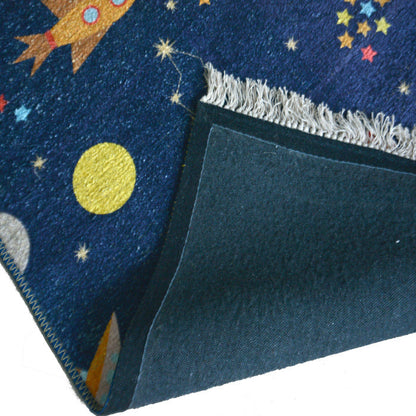 Silk Carpet Kids Collection – Astronauts In Sky Kids Room Rug -Avioni