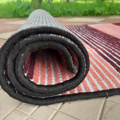 Avioni Luxury Soft Premium Chenille Stripe -Multi Color- Yoga Mat 60cm x 180cm (~2×5.5 Feet)