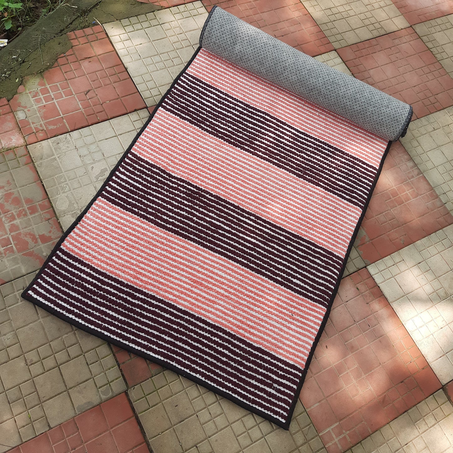 Avioni Luxury Soft Premium Chenille Stripe -Multi Color- Yoga Mat 60cm x 180cm (~2×5.5 Feet)