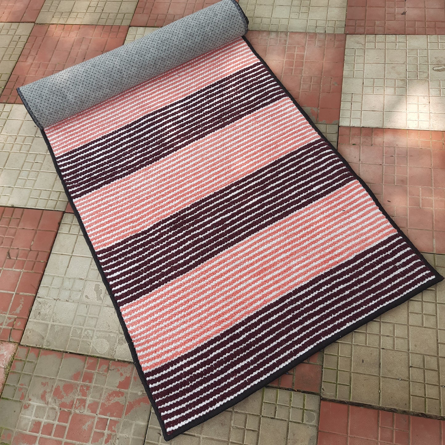 Avioni Luxury Soft Premium Chenille Stripe -Multi Color- Yoga Mat 60cm x 180cm (~2×5.5 Feet)