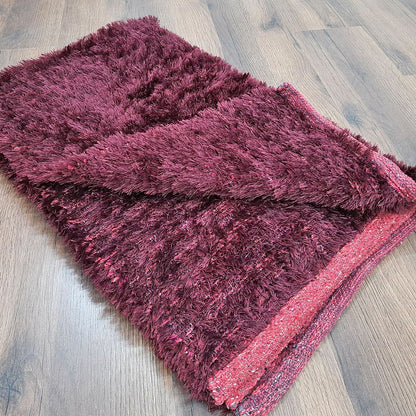 Avioni Handloom Flurry Yarn Fur Durry For Living Room In Fur Reversible Multicolor -90cm x 150cm (~3×5 Feet)