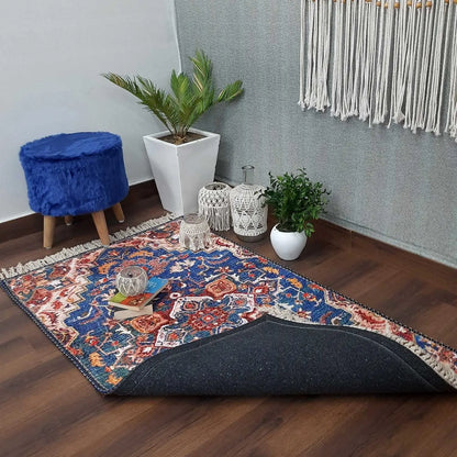 Avioni Washable Luxury Carpets -Ethnic Collection/ Blue Rug / Multiple Sizes