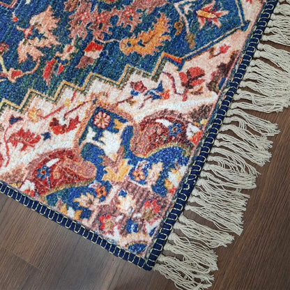 Avioni Washable Luxury Carpets -Ethnic Collection/ Blue Rug / Multiple Sizes