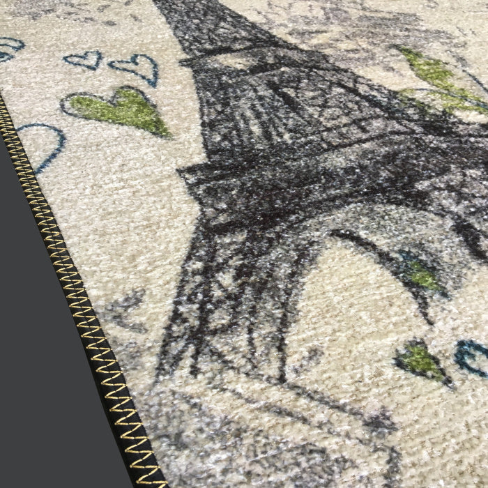 Silk Carpet Kids Collection – Eiffel Tower In Kids Room Rug -Avioni