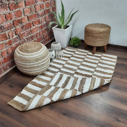 Avioni Woven Jute And Cotton Carpets -Nova Collection -premium Look-Multiple Sizes