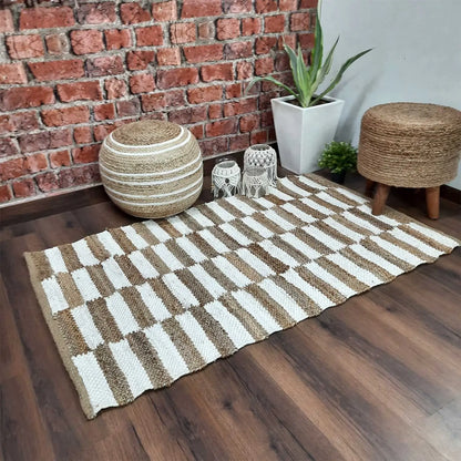 Avioni Woven Jute And Cotton Carpets -Nova Collection -premium Look-Multiple Sizes