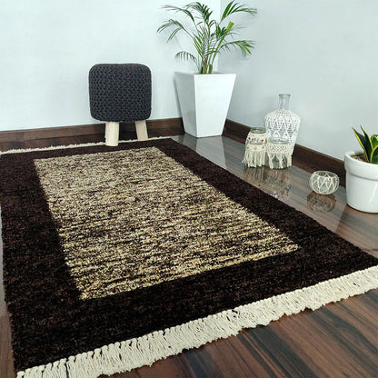 Avioni Carpet Silk Neo Collection- Luxury Modern Border Tiedye Design – Brown