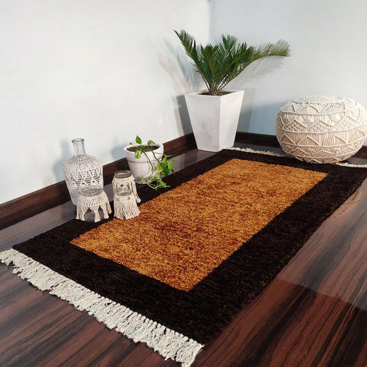 Avioni Carpets for Living Room/Pooja Room – Neo Modern Collection Brown And Coffee Carpet/Rug – 90cm x 150cm (~3×5 Feet)