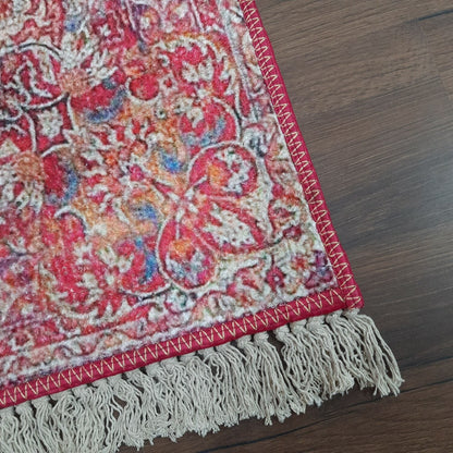 Avioni Faux Silk Carpet – Neo Persian Collection Ethnic Red