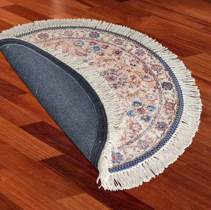 Avioni Persian Carpets For Living Room – Round -Blue with Multicolour