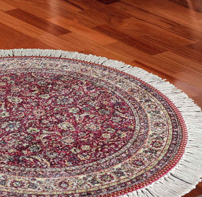 Avioni Persian Carpets For Living Room – Round -Red