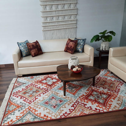 Silk Carpet Ethnic Premium Living Room Rug Red-Avioni