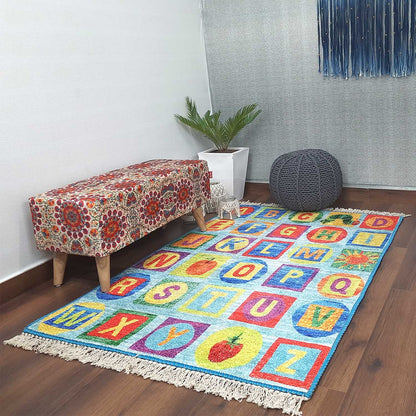 Silk Carpet Kids Collection – ABCD Kids Room Rug – Avioni