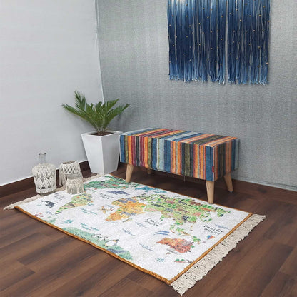 Silk Carpet Kids Collection – World Map In Kids Room Rug – Avioni